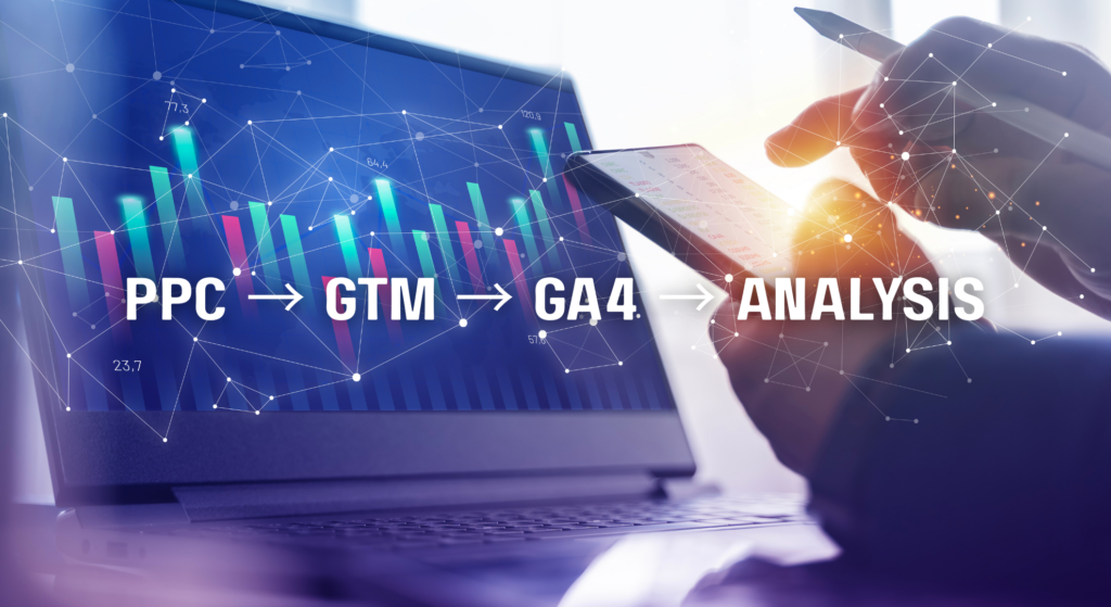 PPC campaign tracking and analytics workflow with Google Tag Manager and GA4